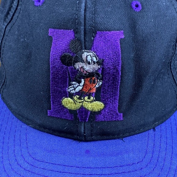 Mickey Mouse Unlimited Disney  Black/Purple Elastic Band Back Cap Hat Youth - Picture 2 of 12